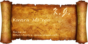 Kontra János névjegykártya